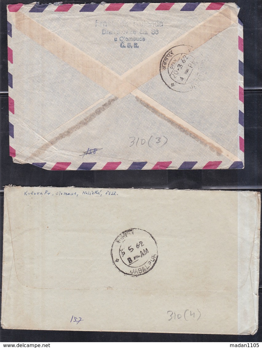 CZECHOSLOVAKIA, 1962,  4  Different Covers Posted To India, - Covers