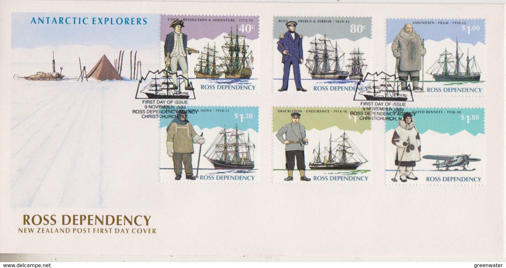 Ross Dependency 1995 Antarctic Explorers 6v  FDC ** Mnh (F7186) - Ongebruikt