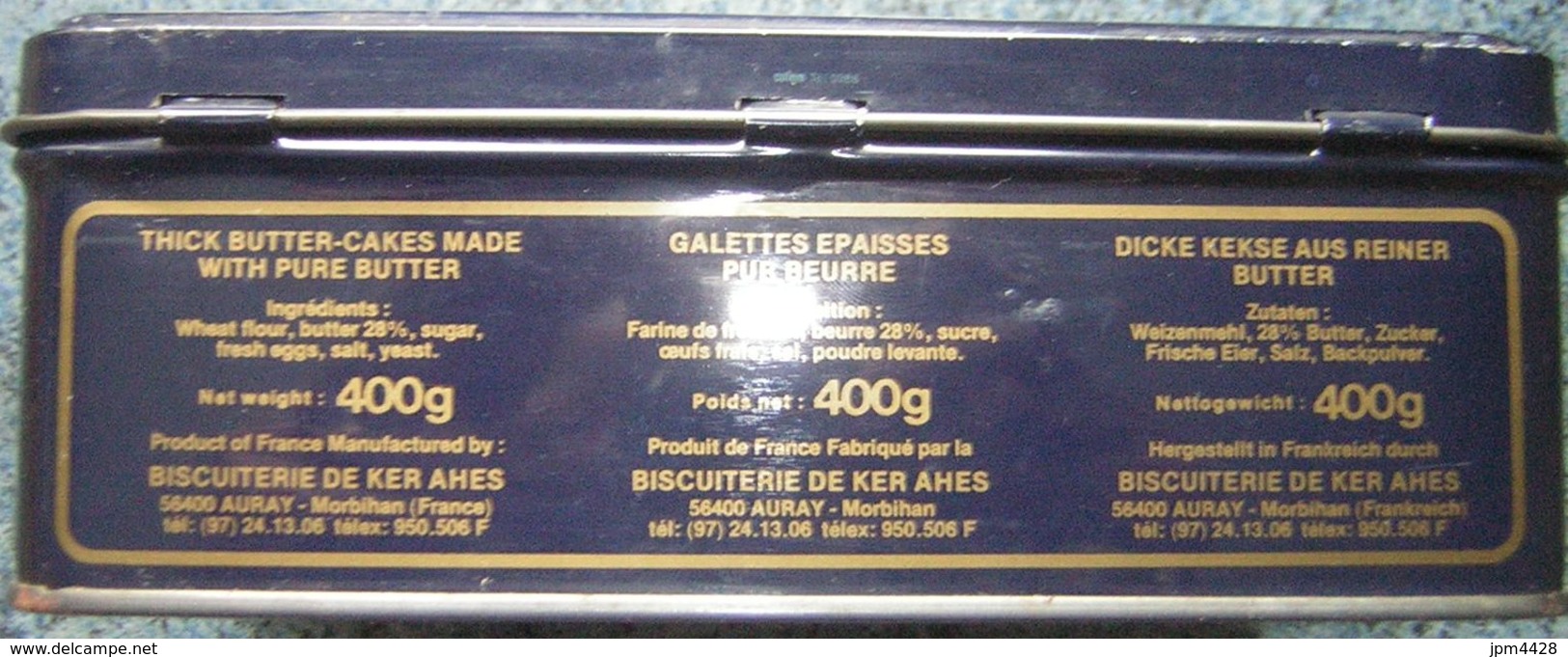 Boite Métal Ancienne  18.5x12.5x7.0 Cm - Emballage Gâteaux  Goastel Aman-  Bon état - En Fer Blanc - Scatole