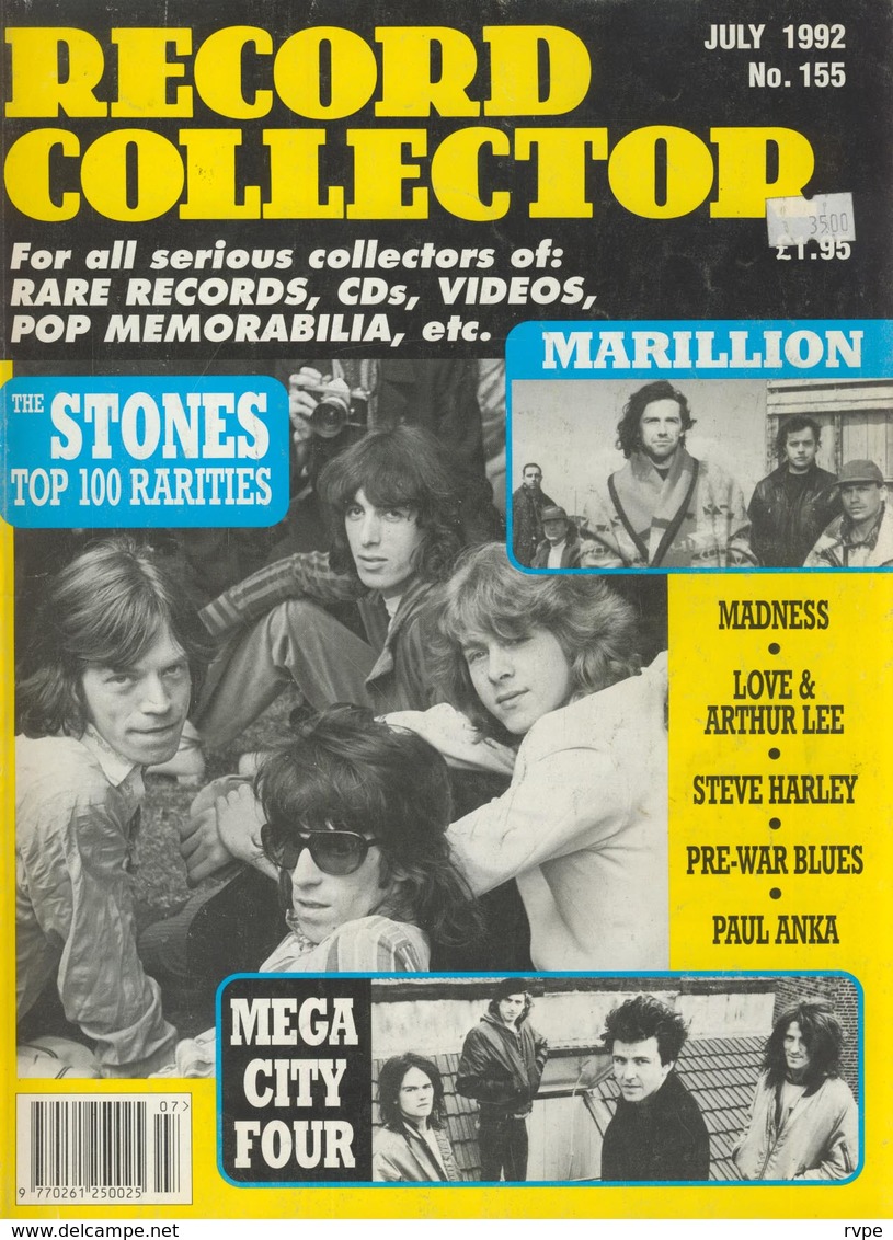 REVUE ANGLAISE RECORD COLLECTOR N° 155  De 1992  : STONES    ETC ........... - Objets Dérivés