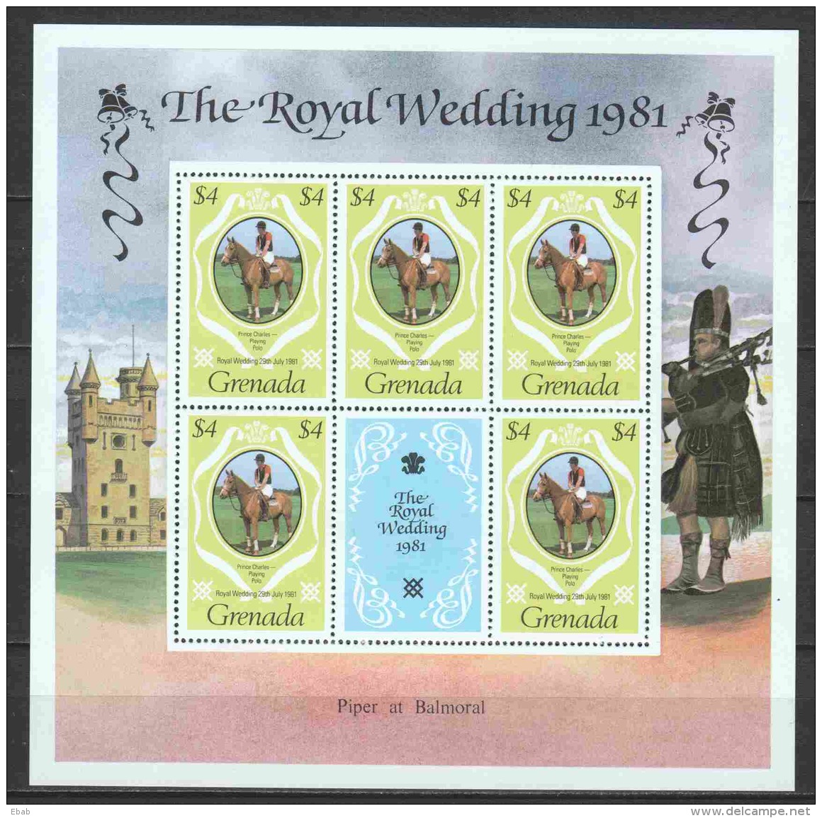 Grenada 1981 Mi 1097-1099 + Kleinbogen 1097-1099 + Block 96 MNH ROYAL WEDDING - Königshäuser, Adel