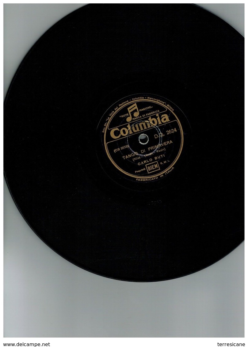 COLUMBIA 78 CARLO BUTI TANGO DI PRIMAVERA 2624 - 78 Rpm - Gramophone Records