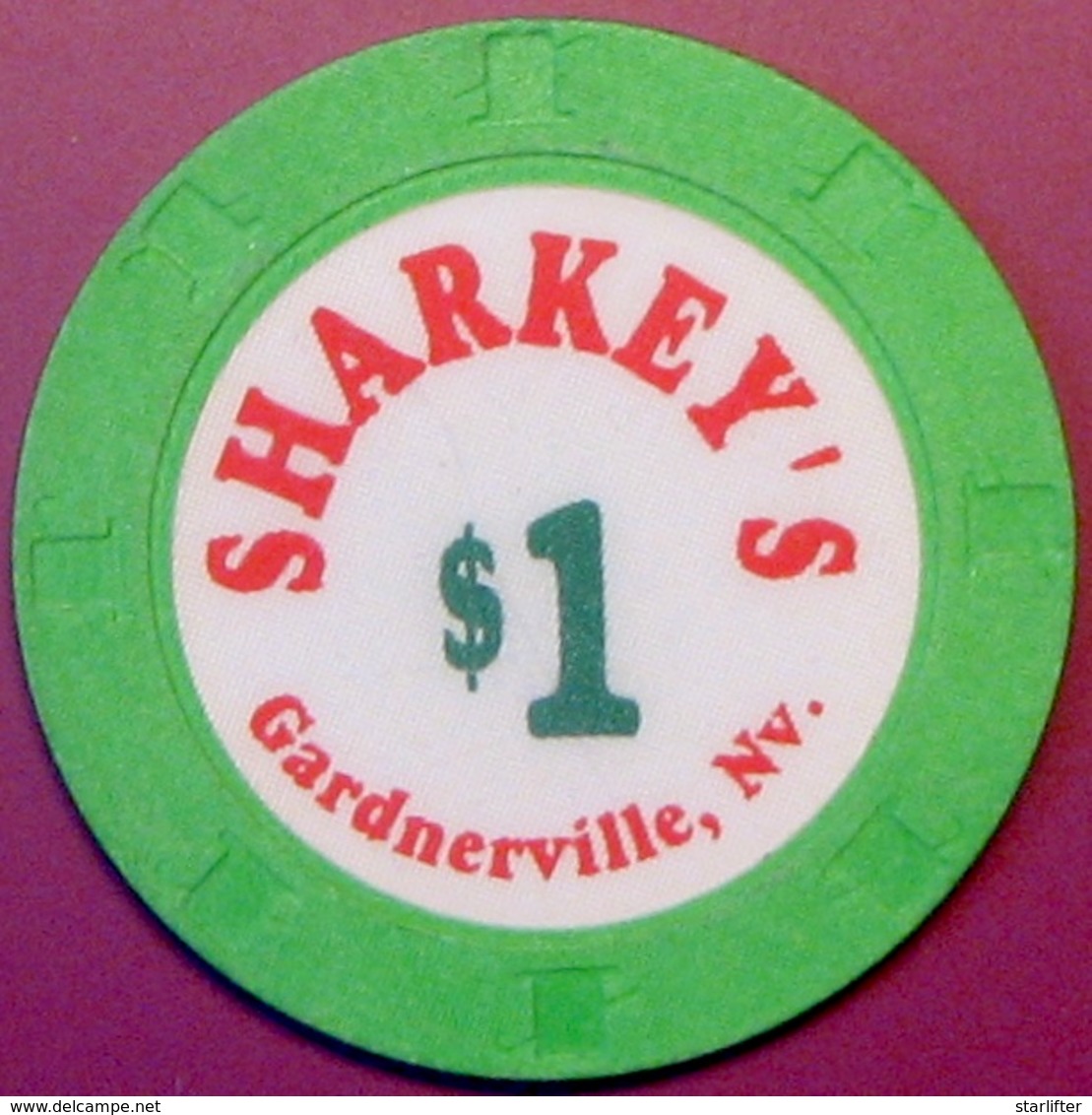 $1 Casino Chip. Sharkey's, Gardnerville, NV. E30. - Casino