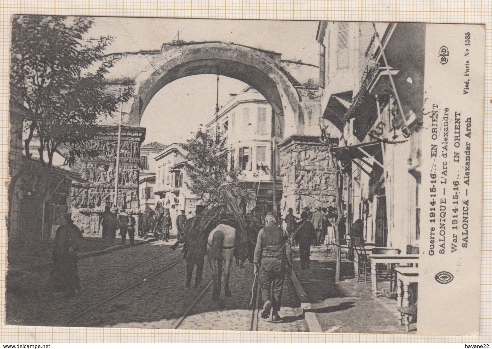 8AK1231 GUERRE 1914 15 16 EN ORIENT SALONIQUE L'ARC D'ALEXANDRE 2 SCANS - Grèce