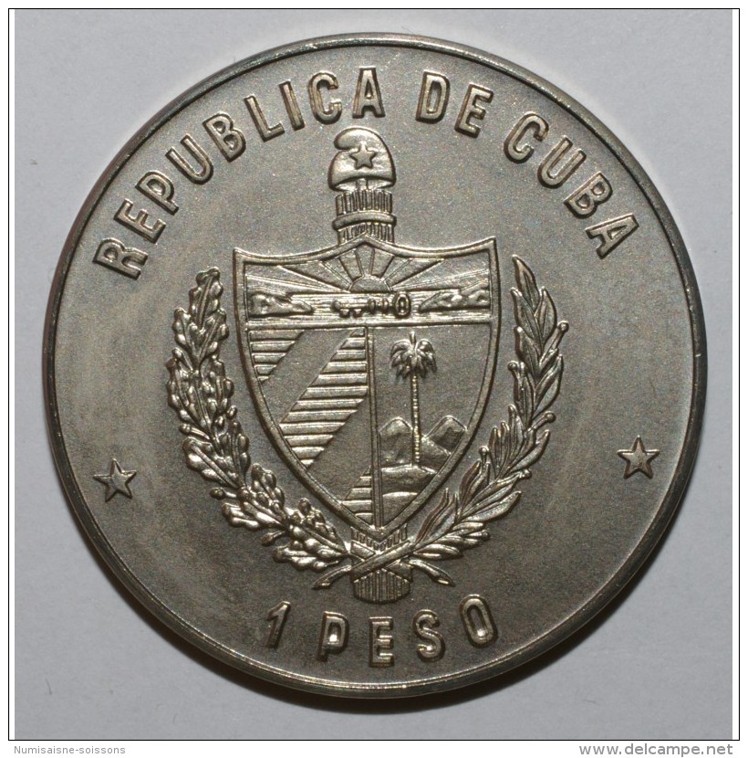 CUBA - KM 184 - 1 PESO 1988 - CHAMPIONNAT DU MONDE DE FOOT 1986 - FLEUR DE COIN - Cuba