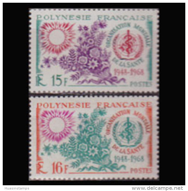 FR.POLYNESIA 1968 - Scott# 241-2 WHO Set Of 2 MNH - Nuovi