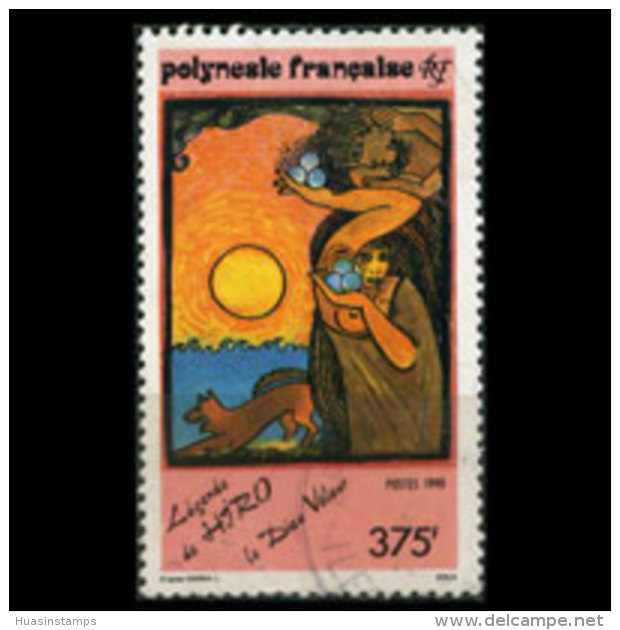 FR.POLYNESIA 1990 - Scott# 551 Legend 375f Used - Oblitérés
