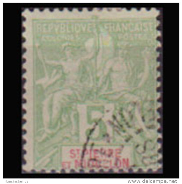 ST.PIERRE 1892 - Scott# 63 Goddess 5c Used - Used Stamps