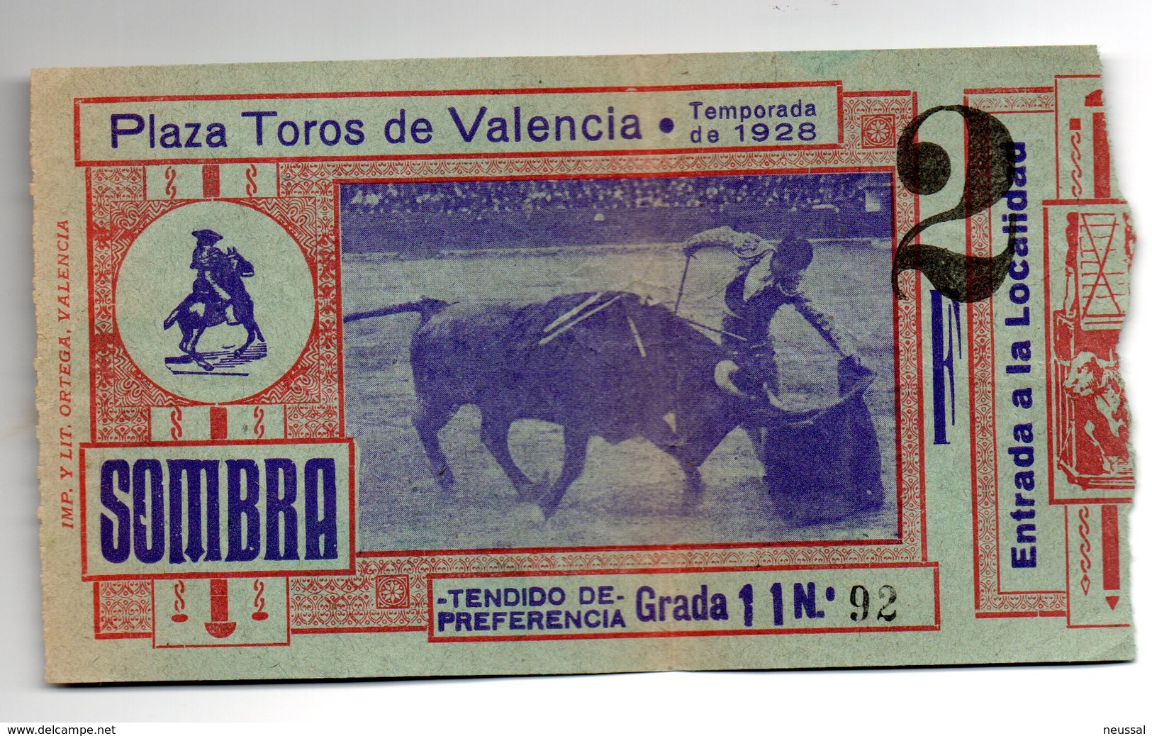 20 postales de corrida completa de Toros + entrada de toros valencia de 1928