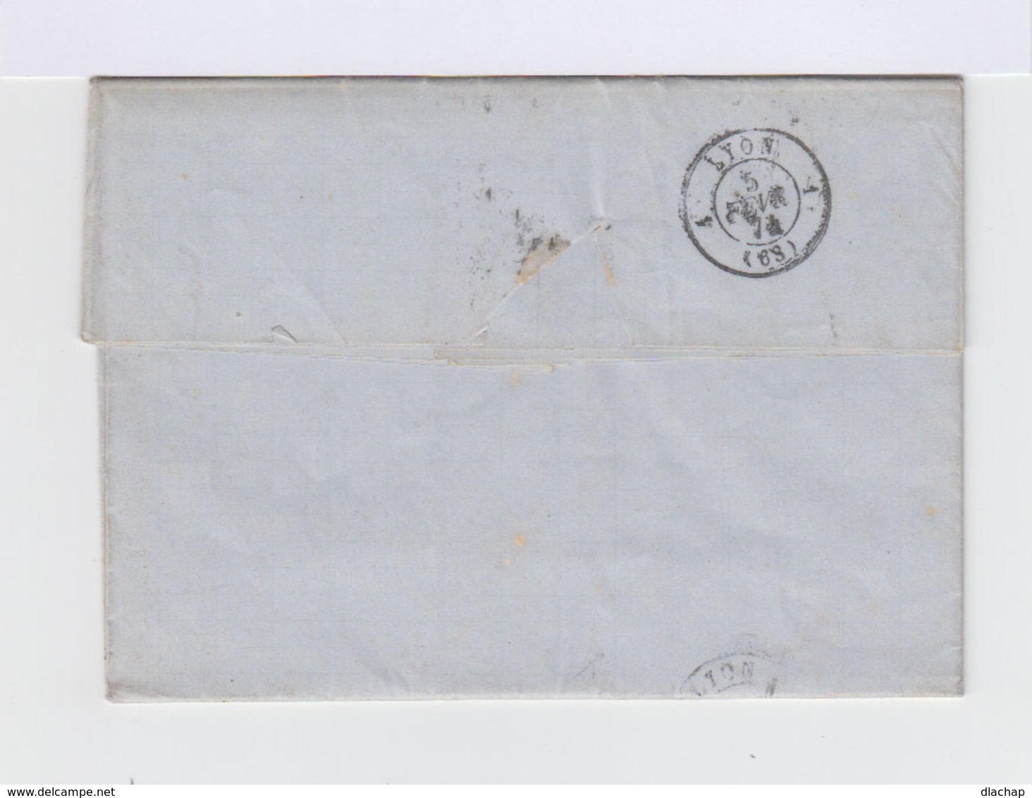 Type Céres 25c. Bleu Type II Sur Lettre. Cachet Montélimar Gros Chiffres 2448. (532) - 1849-1876: Période Classique