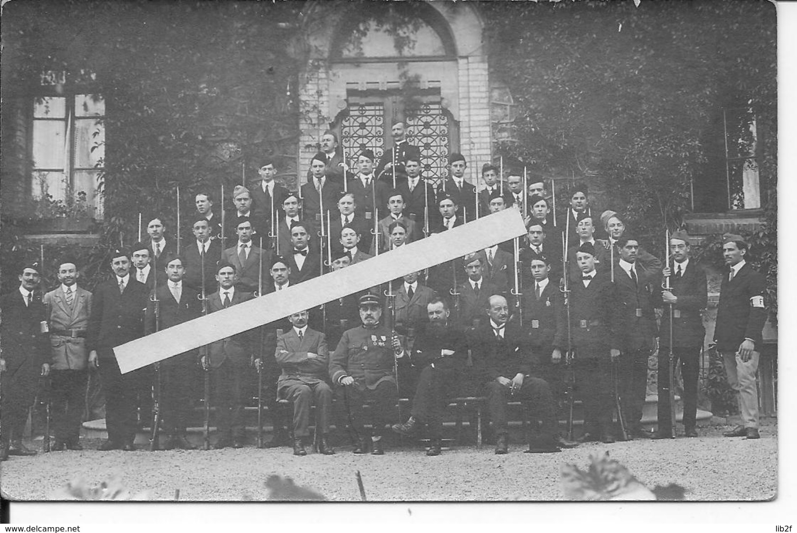 Bataillon Scolaire 1914 Fusils Gras Officier Légion D'honneur Palmes Acdémiques 1 Carte Photo Ww1 14-18 1914/1918 - War, Military