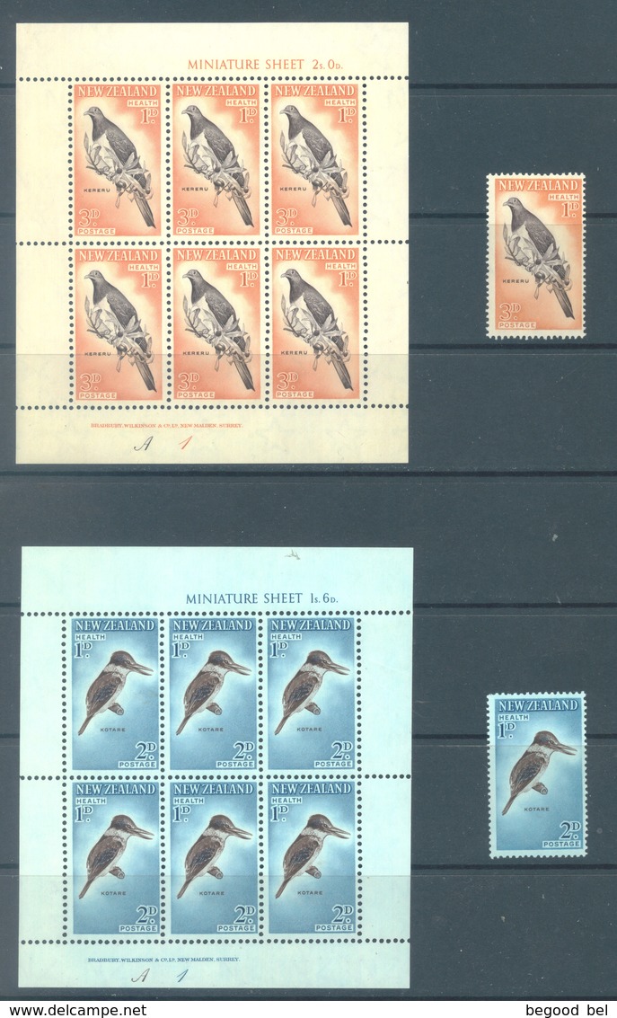 NEW ZEALAND - MVLH/* - 1960 - HEALTH - Sc B59-60 Yv Bloc 7-8 Mi 413-414 MS804b - Lot 17113 - NEARLY MNH/** - Unused Stamps