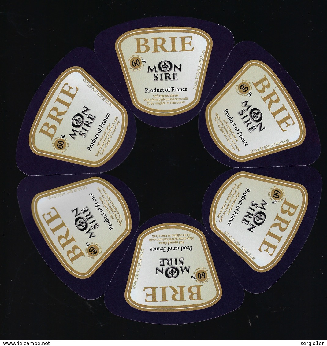 étiquette Fromage   Brie 60%mg  Mon Sire EXPORT - Fromage
