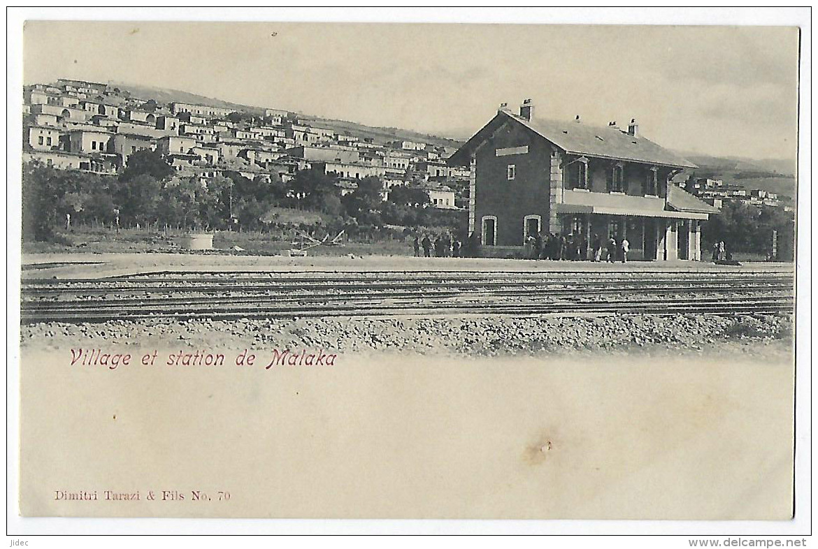 CPA Turquie Grèce Rare Village Et Station De Malaka Gare Train Grèce Liban Ou Turquie ? Beyrouth Beirut - Türkei