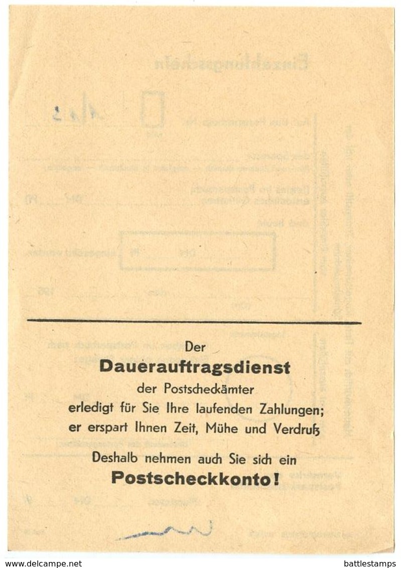 Germany C.1960‘s Einzahlungsschein / Paying-in Slip - Lettres & Documents