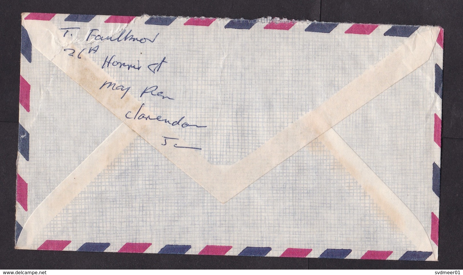 Jamaica: Airmail Cover To UK, 1975, 1 Stamp, Airplane, Stewardess, Cancel Insufficiently Paid, Air (damaged, See Scan) - Jamaica (1962-...)