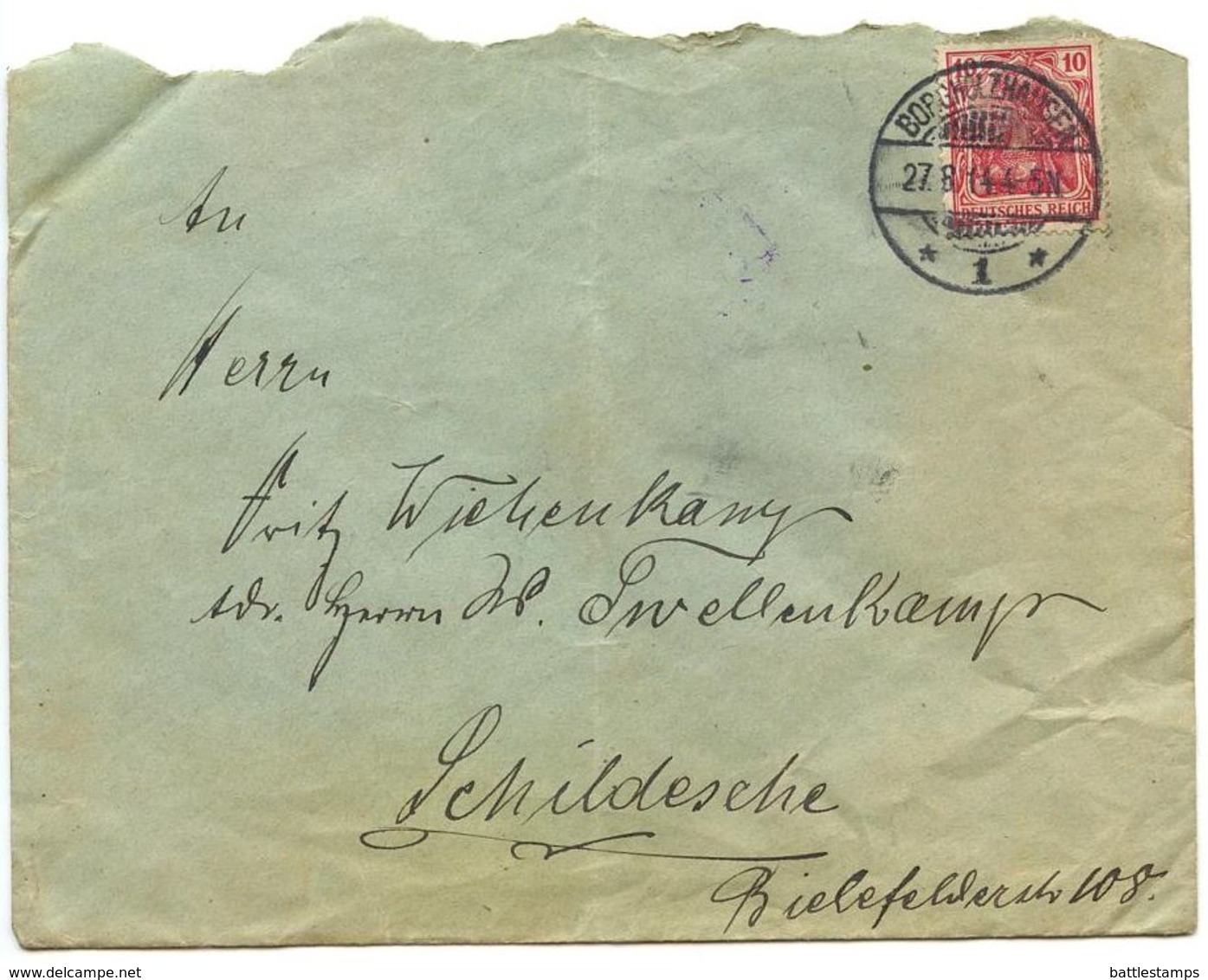 Germany 1914 Cover Borgholzhausen To Schildesche - Covers & Documents