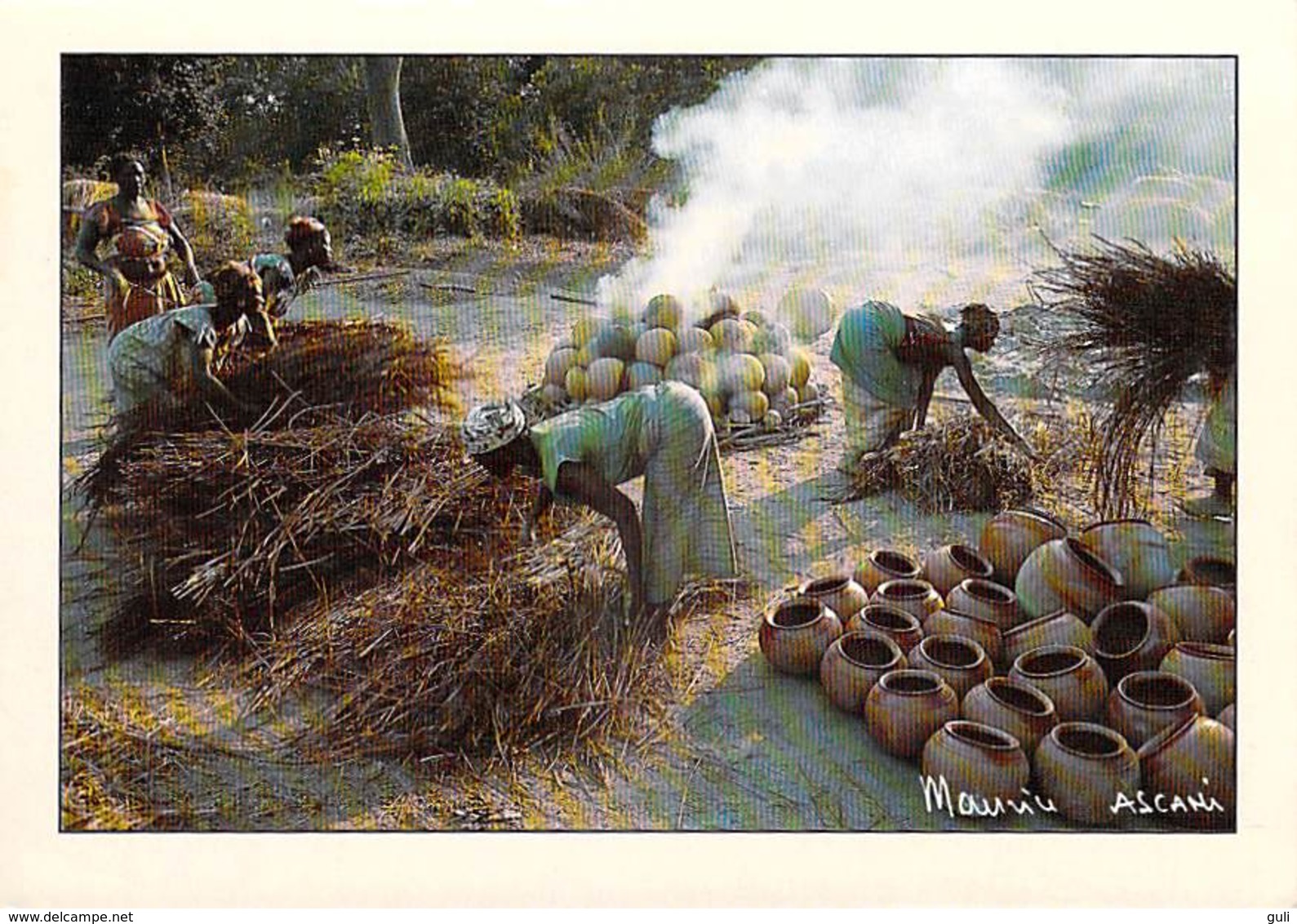 Afrique-CÔTE D'IVOIRE Village De OROUBOUKAHA Cuisson Des Poteries ( - Editions MAURICE ASCANI 88) *PRIX FIXE - Côte-d'Ivoire