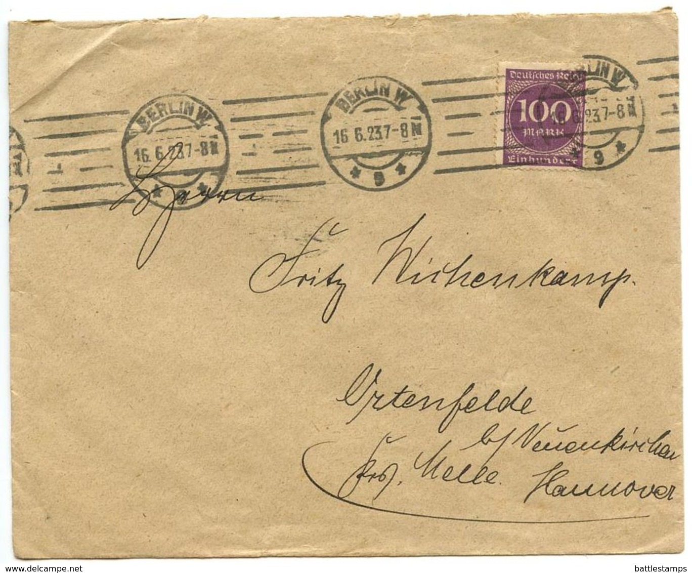 Germany 1923 Cover Berlin To Ostenfelde, Scott 229 - Covers & Documents