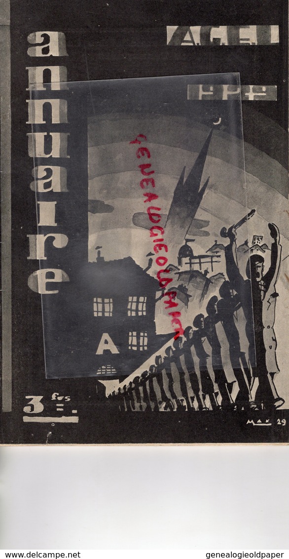 87- LIMOGES - RARE ANNUAIRE A.G.E.L. ASSOCIATION GENERALE ETUDIANTS 1929-MAX BROUSSAUD-MAPATAUD-MEDECINE CHIRURGIE-AVRYL - Limousin