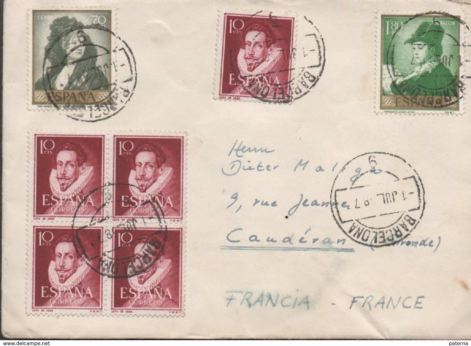 3291 Carta  Barcelona 1958 - Lettres & Documents