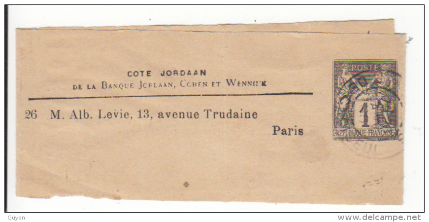 _ Bande Journal 1 C Sage TSC Papier Bulle .. Cote Jordan Timbre à Droite, SAG A9c,.Prix Courants Très Urgent  Cote 45_ - Striscie Per Giornali