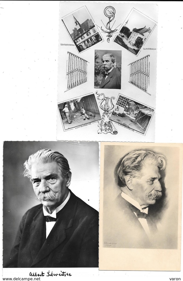 3 Cartes ALBERT SCHWEITZER - PRIX NOBEL De La PAIX  1952 - Premio Nobel