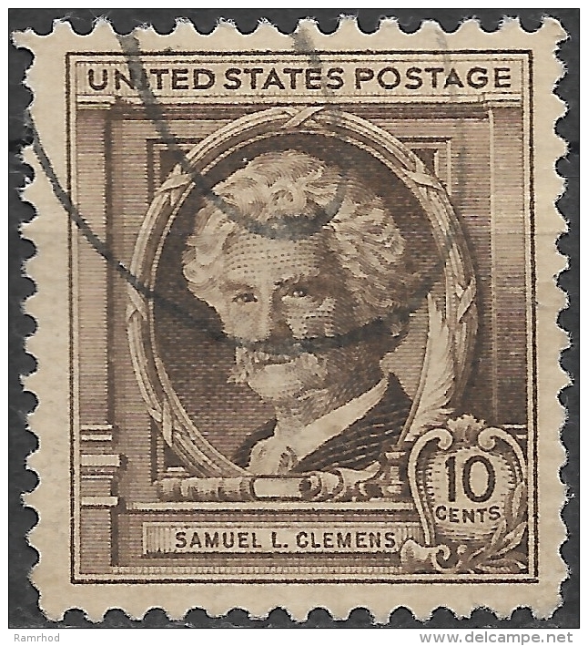 USA 1940 Famous Americans - 10c. Samuel L. Clemens (Mark Twain) FU - Oblitérés