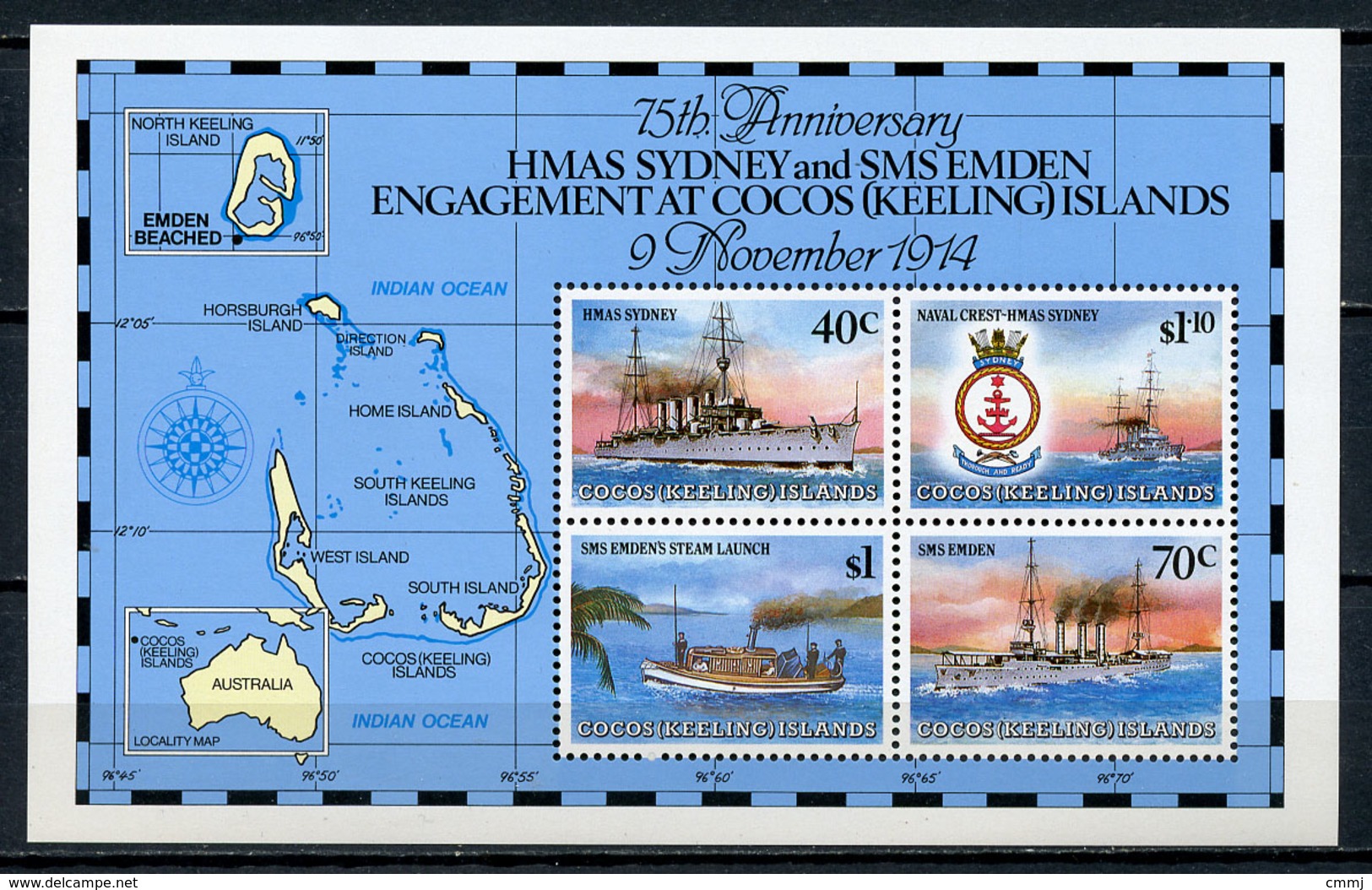 1989 - COCOS ISLANDS - Mi. Nr. BL 8 - NH - (CW4755.4) - Isole Cocos (Keeling)