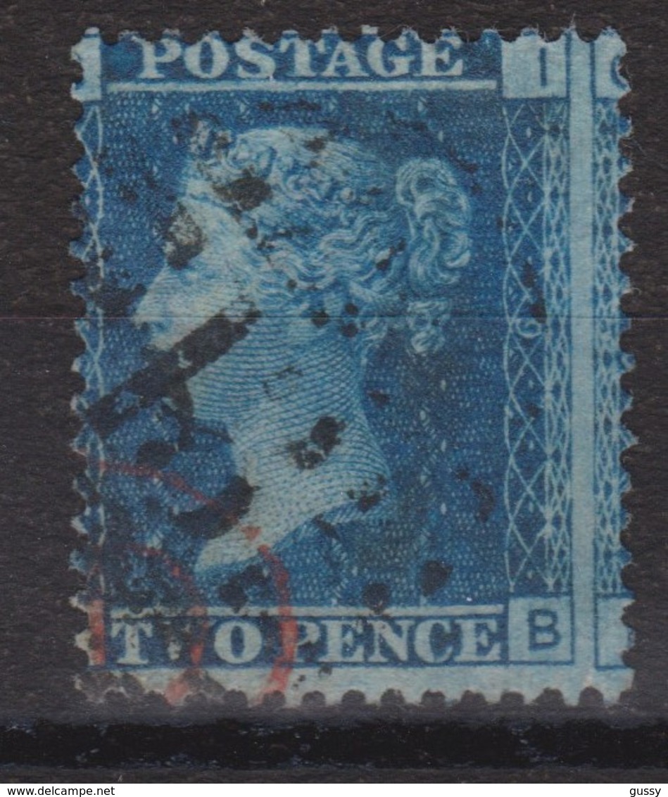 GRANDE BRETAGNE 1858-1864: Le 2p Bleu (Y&T 27, Planche 9), Piquage à Cheval (PAC), TTB - Oblitérés