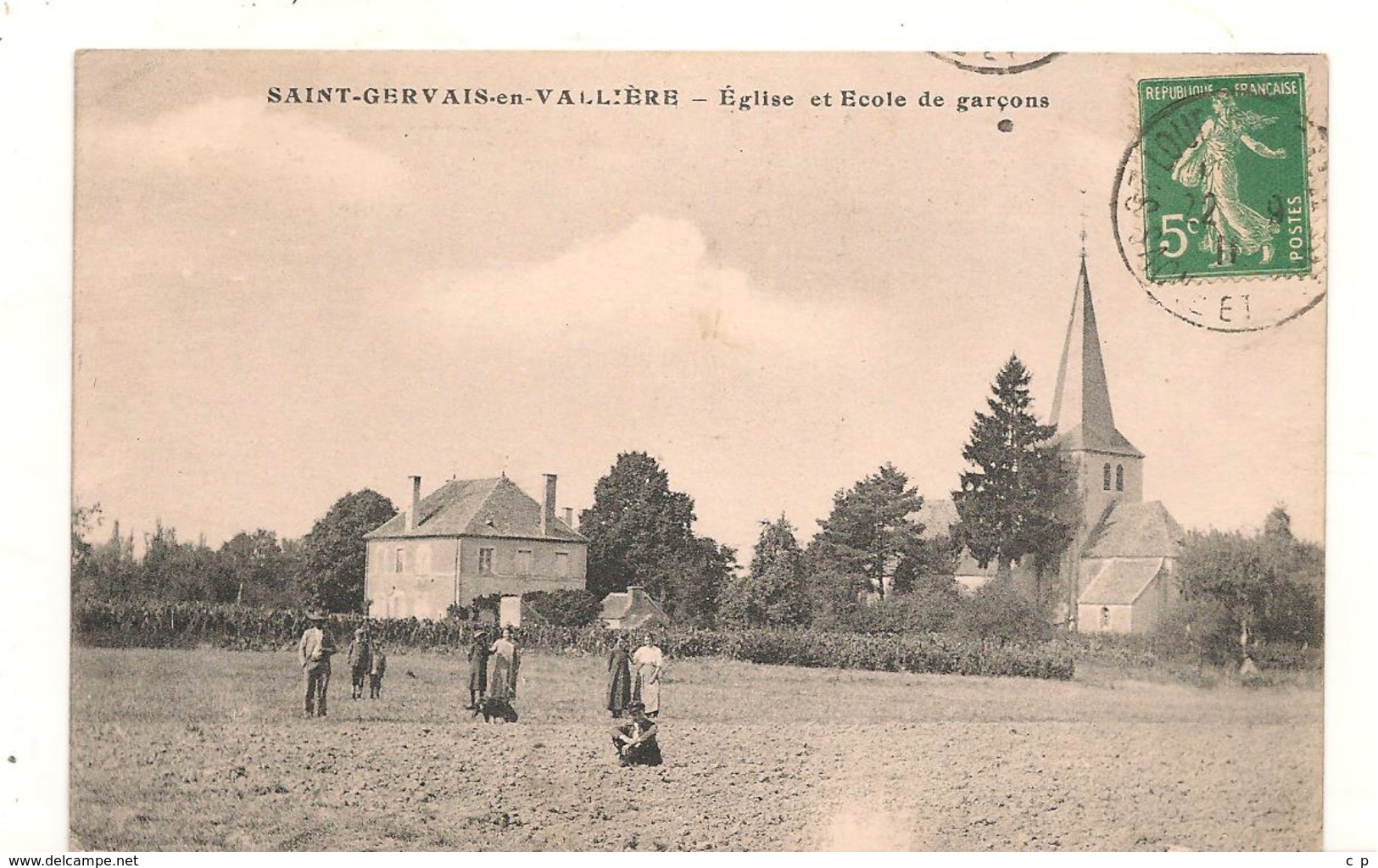 Saint Gervais En Valliere - Canton Verdun Sur Le Doubs - Eglise - Ecole De Garçons  -  CPA° - Autres & Non Classés