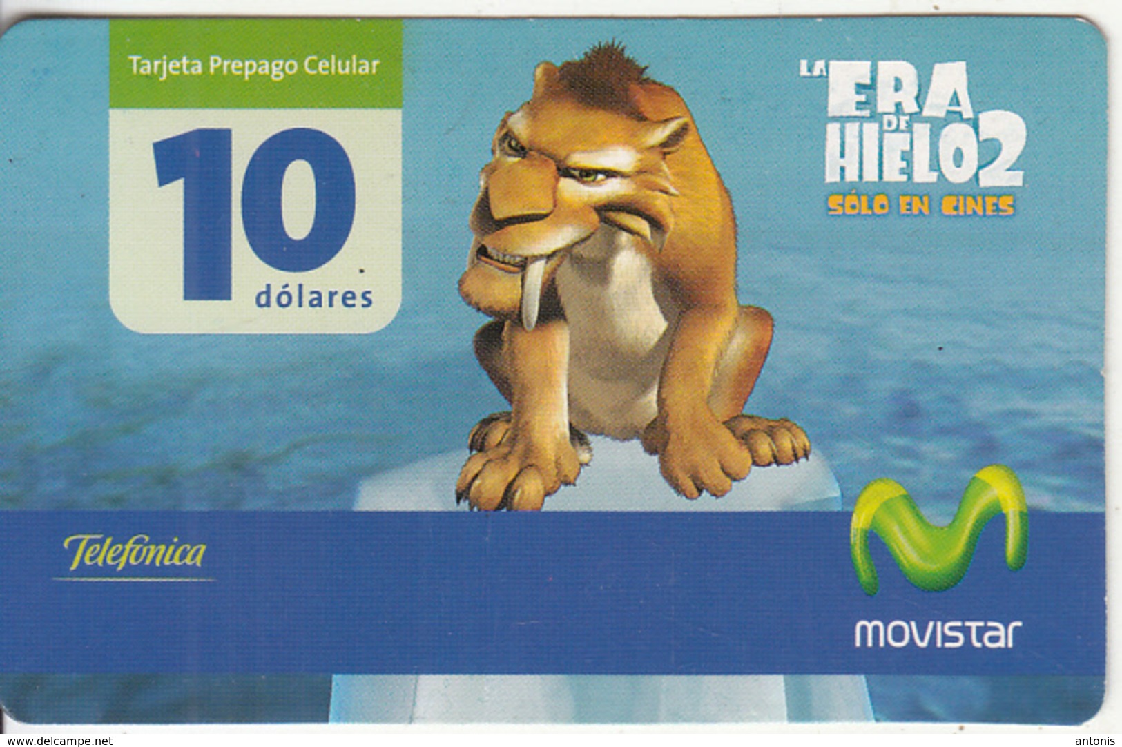 ECUADOR - Cinema/Ice Age 2, Movistar By Telefonica Prepaid Card 10 Dolares, Exp.date 03/07, Used - Ecuador