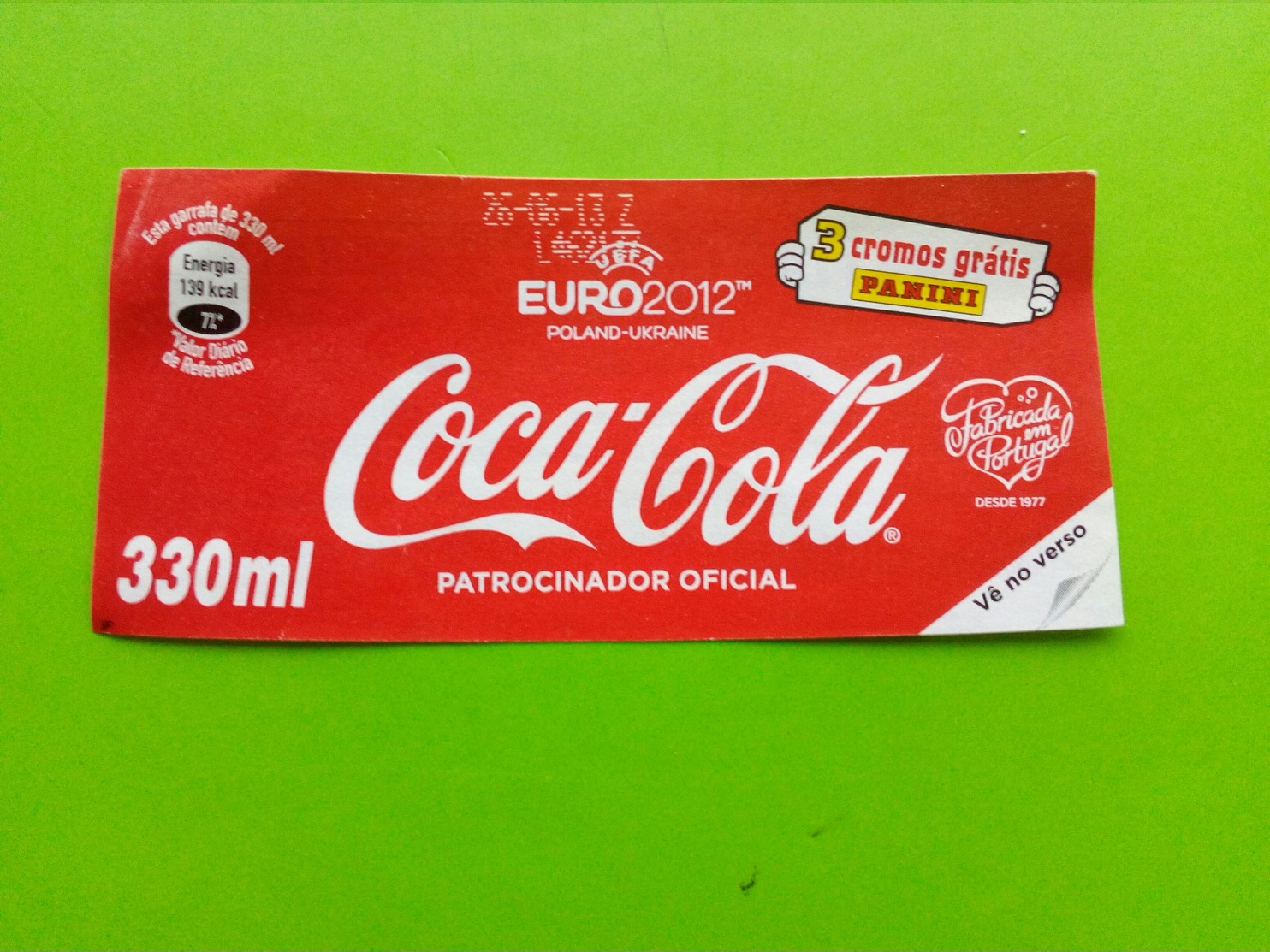 Label,rótulo Coca-Cola From Portugal.UEFA EURO2012 - Autres & Non Classés