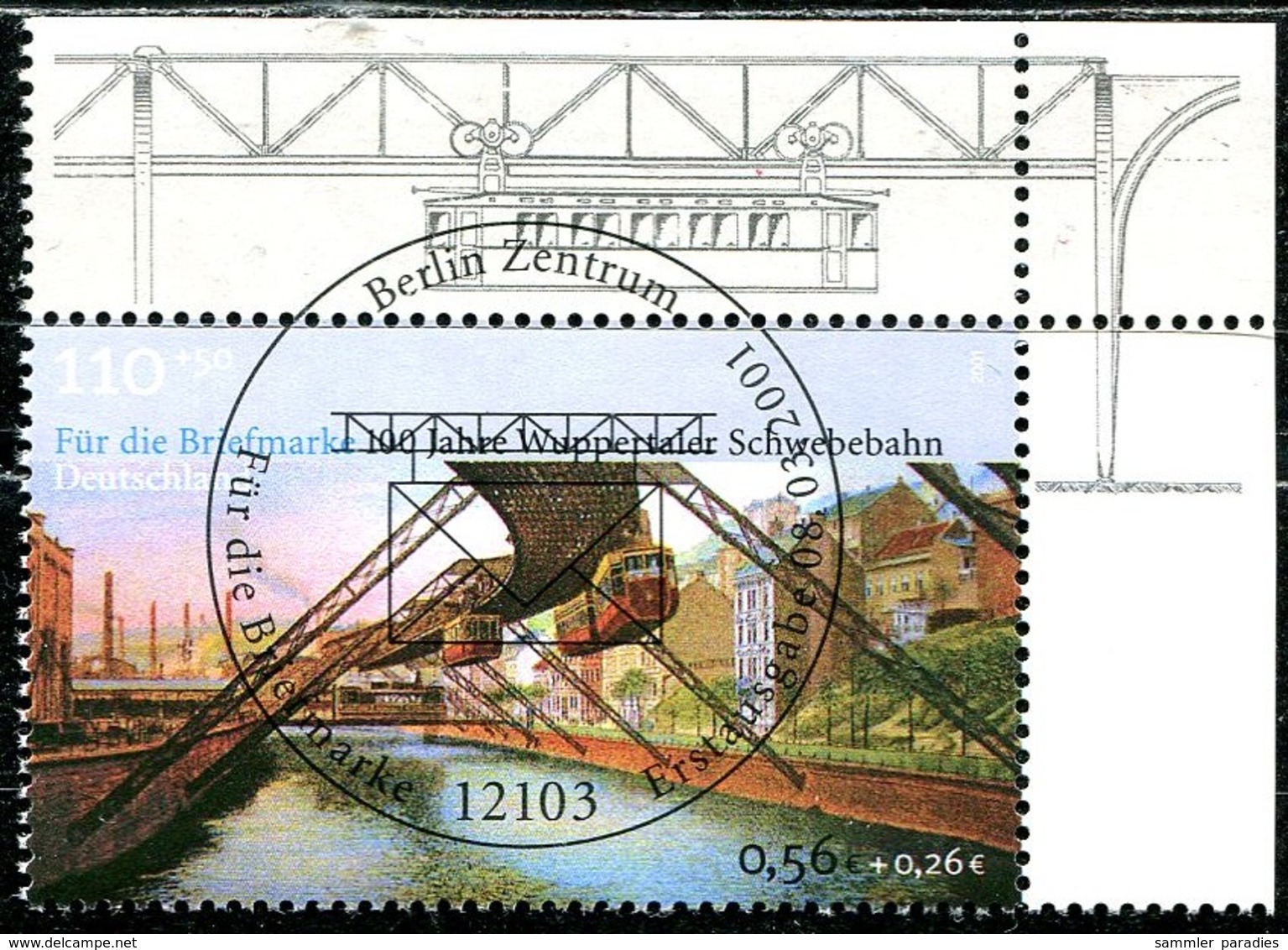 A12-24-8) BRD - Mi 2171 ECKE REO - Zentrisch OO Gestempelt - 110+50Pf/56+26C   Wuppertaler Schwebebahn - Used Stamps