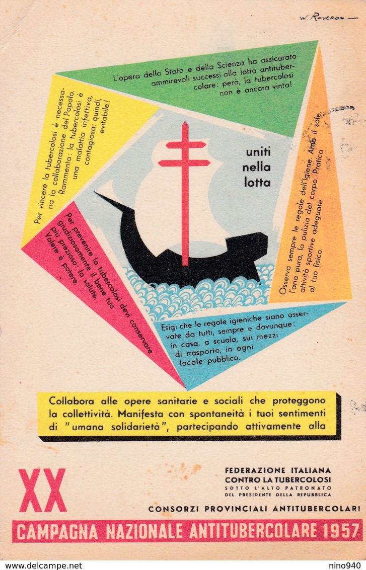 XX CAMPAGNA NAZIONALE ANTITUBERCOLARE 1957 - ILL. M. ROVERONI - Salute