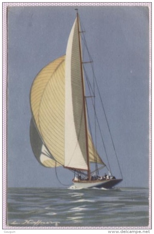CPA - Illustration HAFFNER - YACHT De La GRANDE CLASSE - Edition Ligue Maritime Coloniale - Haffner