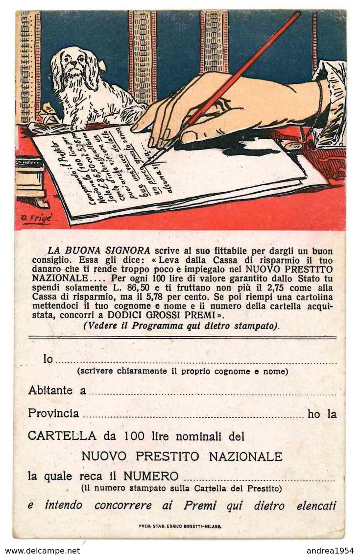 COMMISSIONE CENTRALE LOMBARDO DI PROPAGANDA NUOVO PRESTITO NAZIONALE CONCORSO A PREMI - Altri & Non Classificati