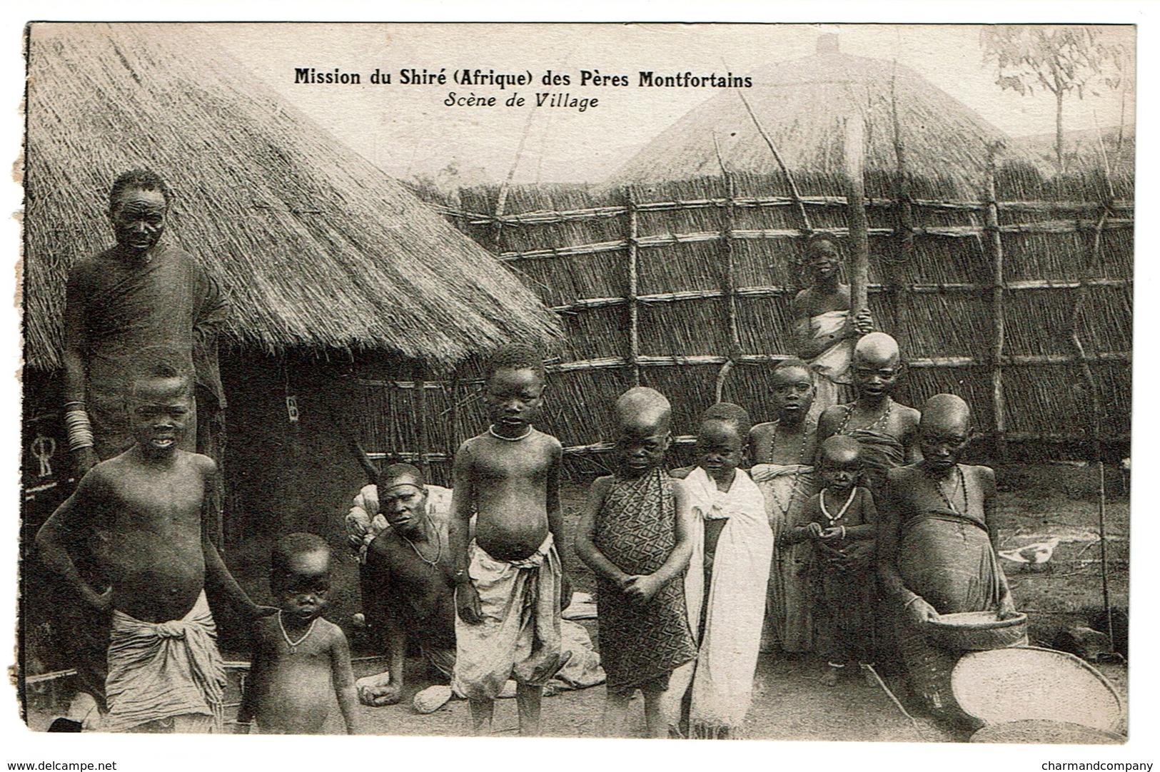 Mission Du Shiré (Afrique) Des Pères Montfortains - Scène De Village - 2 Scans - Malawi