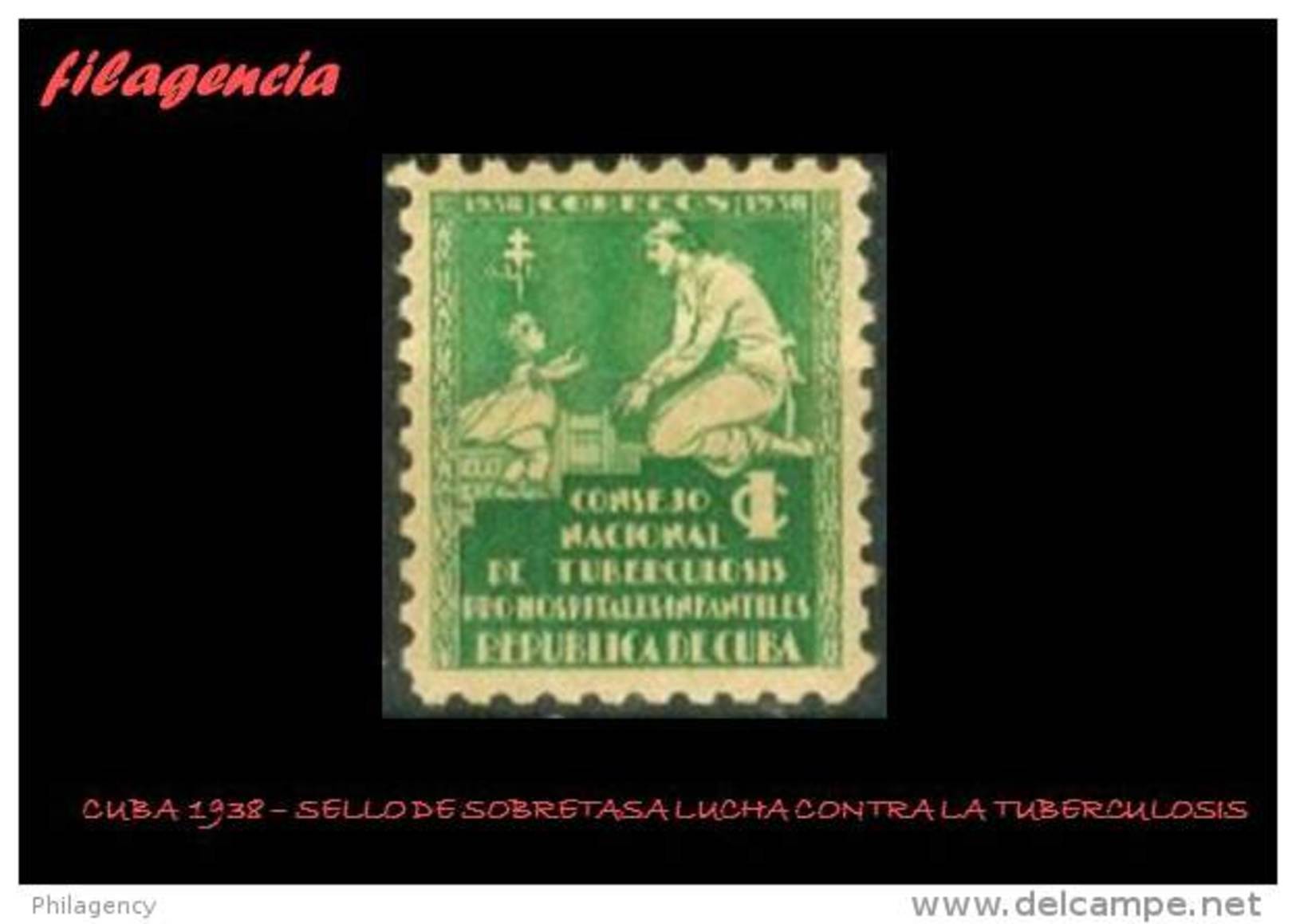 CUBA MINT. SOBRETASA. 1938. LUCHA CONTRA LA TUBERCULOSIS - Bienfaisance