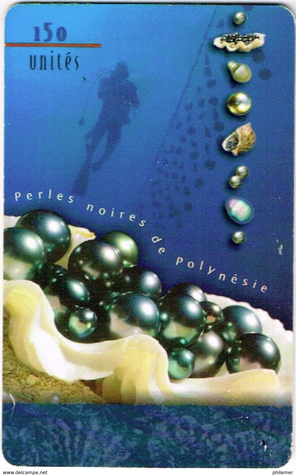 Polynesie Francaise Tahiti Telecarte Phonecard Publique PF80 Perle Noire Marin Pearl Benitier Peche Ut. BE - French Polynesia