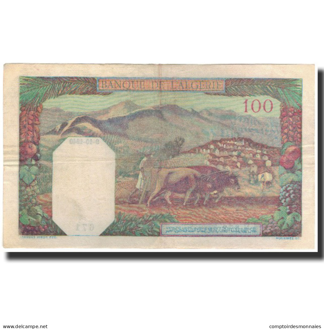 Billet, Algeria, 100 Francs, 1940-10-09, KM:85, TTB+ - Algeria