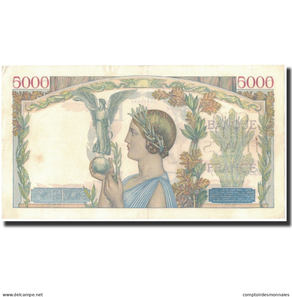 France, 5000 Francs, 5 000 F 1934-1944 ''Victoire'', 1939-10-12, SUP - 5 000 F 1934-1944 ''Victoire''