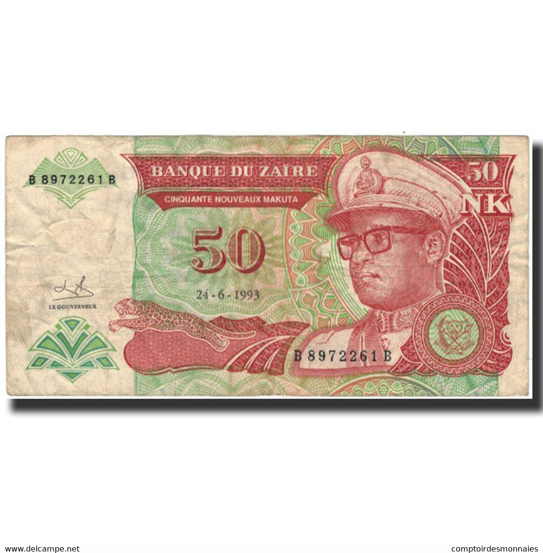 Billet, Zaïre, 50 Nouveaux Makuta, 1993-06-24, KM:51, B - Zaïre