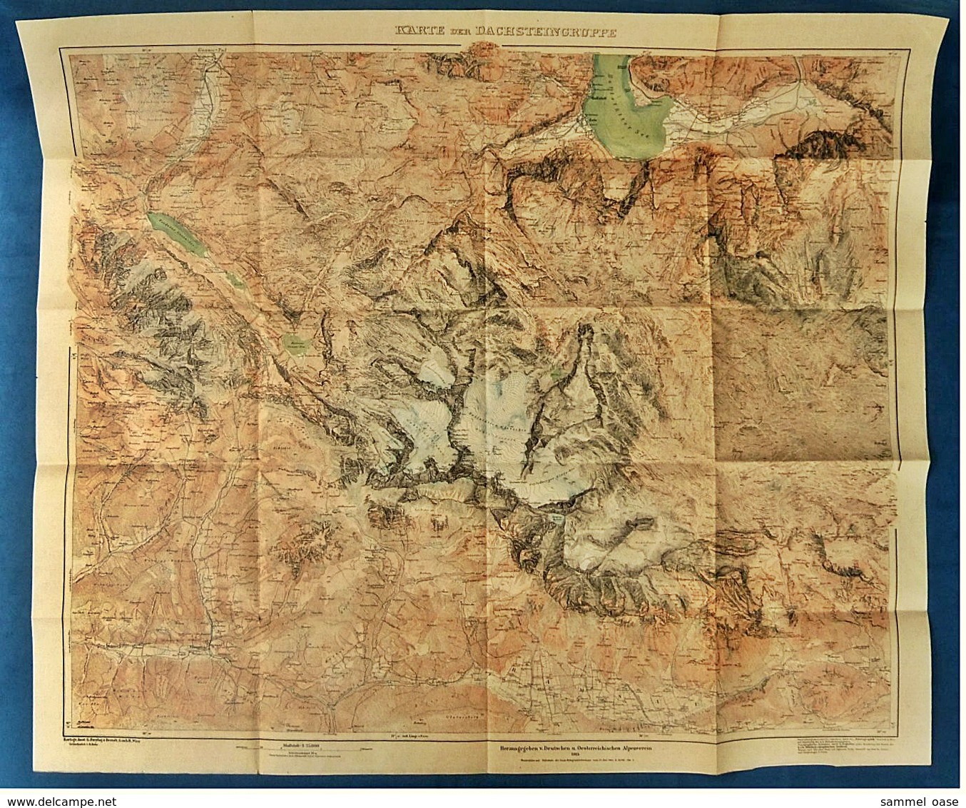 1915  -  Topographische Karte  -  Dachsteingruppe / Dachstein  -  Ca. 91 X 77 Cm - Topographische Karten