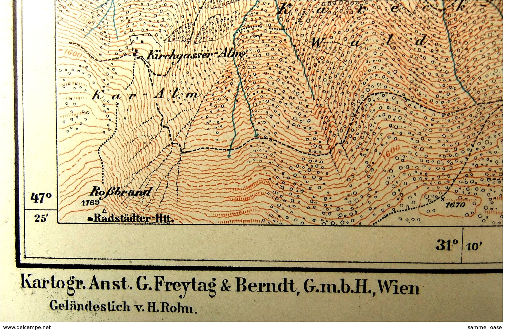 1915  -  Topographische Karte  -  Dachsteingruppe / Dachstein  -  Ca. 91 X 77 Cm - Topographische Karten