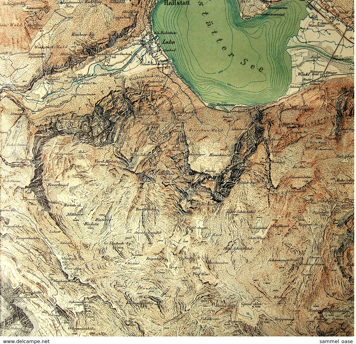 1915  -  Topographische Karte  -  Dachsteingruppe / Dachstein  -  Ca. 91 X 77 Cm - Topographische Karten