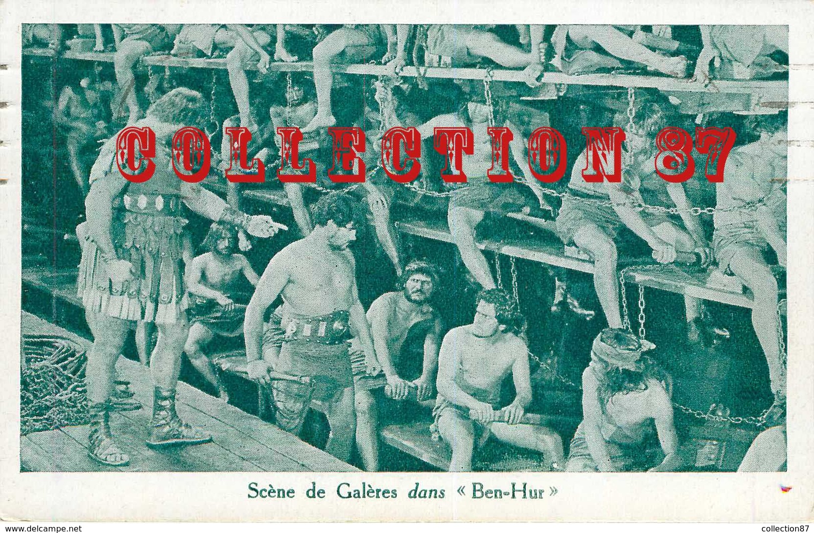 ☺♦♦ BAGNE BAGNARD < SCENE De GALERE Du FILM BEN HUR  - BATEAU  - PUBLICITE CINEMA MADELEINE à PARIS - Prison