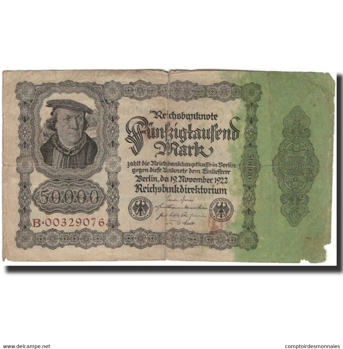 Billet, Allemagne, 50,000 Mark, 1922-11-19, KM:80, B+ - 50000 Mark