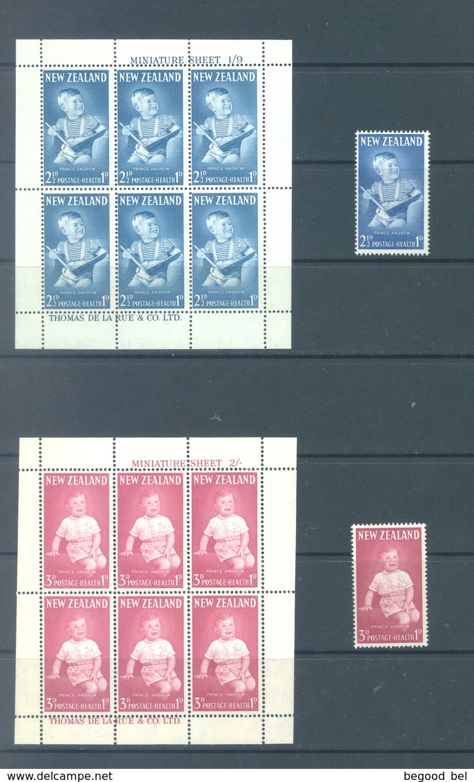 NEW ZEALAND - MVLH/* - 1963 - HEALTH - Sc B65-66 Yv Bloc 13-14 Mi 425-426 MS816a - Lot 17116 - NEARLY MNH/** - Unused Stamps