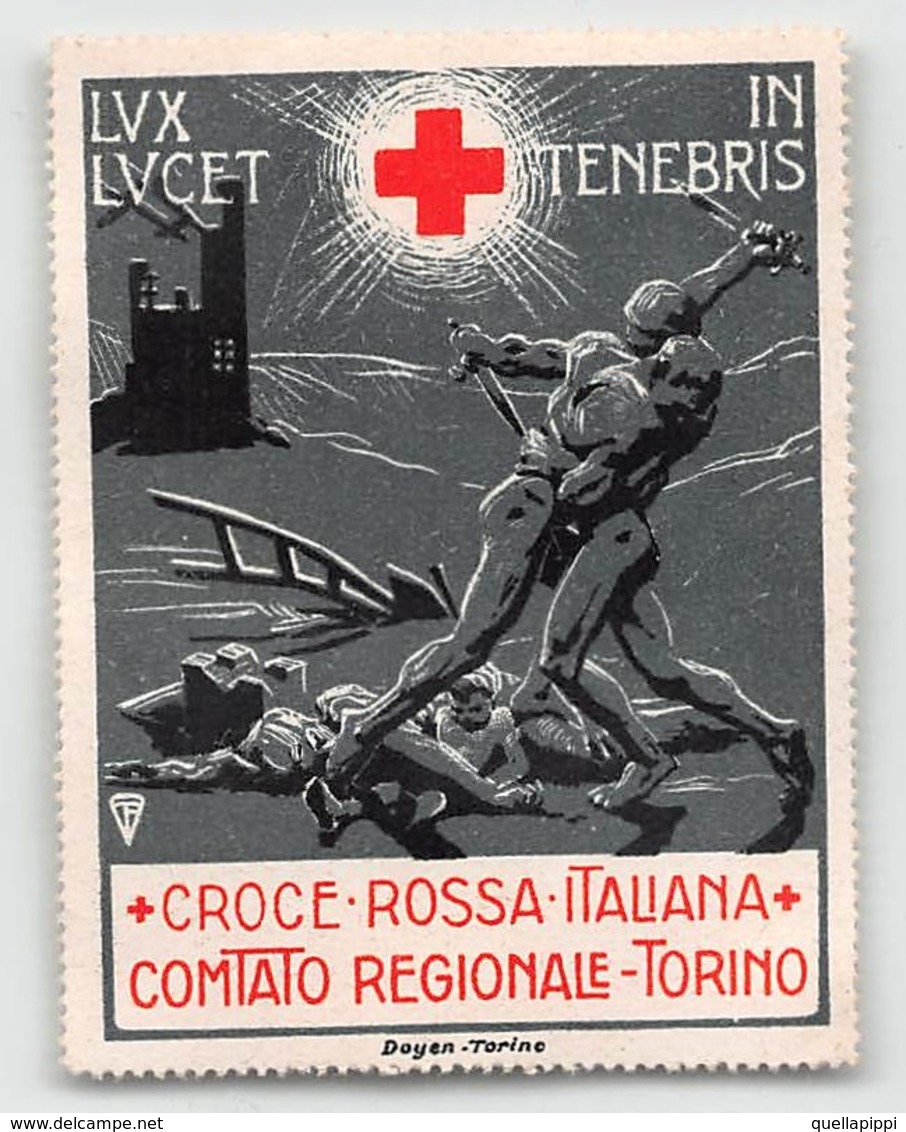 07882 "LUX LUCET IN TENEBRIS - CROCE ROSSA ITALIANA - COMITATO REGIONALE TORINO" ERINNOFILO NON APPLICATO - Erinnofilia